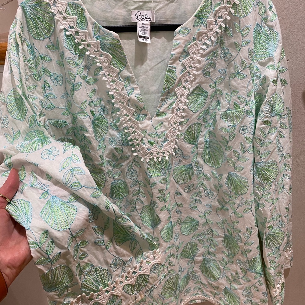 Lilly Pulitzer Light Green Cotton Blouse